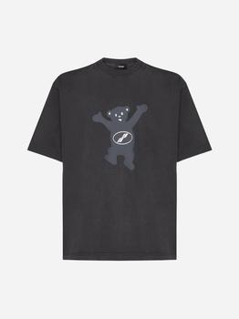 We11done | Teddy logo print cotton t-shirt商品图片,