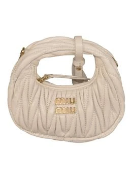 Miu Miu | Miu Miu Logo Plaque Ruched Tote Bag 9.6折