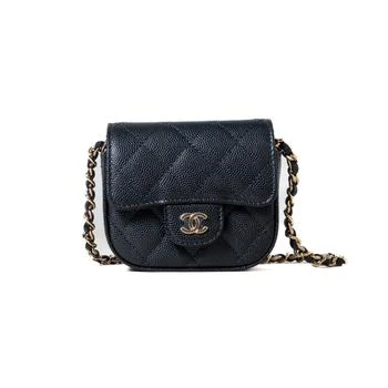 Chanel | Chanel O Purse Vanity with Chain Caviar Gold Tone Metal Black,商家NOBLEMARS,价格¥37232