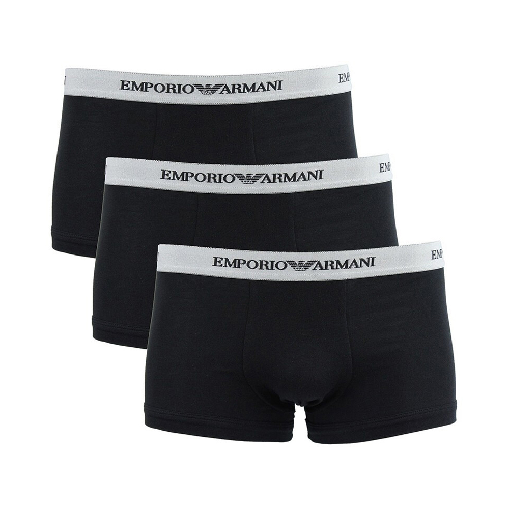 秋装阿玛尼内裤, Emporio Armani | EMPORIO ARMANI 男士黑色内裤3条装 111357-CC717-120商品图片 独家减免邮费