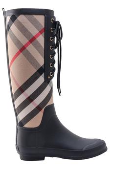 商品Burberry | Burberry	House Check Panelled Rain Boots,商家Cettire,价格¥3548图片