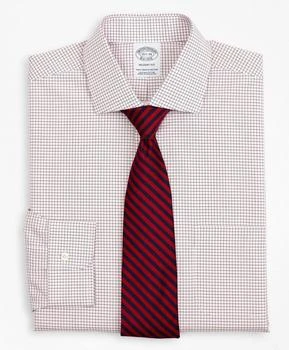 推荐Stretch Regent Regular-Fit Dress Shirt, Non-Iron Poplin English Collar Small Grid Check商品