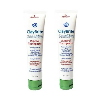 Zion Health | Claybrite Sensitive Toothpaste, Maximum Relief Set of 2 Pack, 8oz,商家Macy's,价格¥113