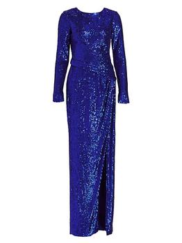 商品Pamella Roland | Sequined Long-Sleeve Gown,商家Saks Fifth Avenue,价格¥31444图片