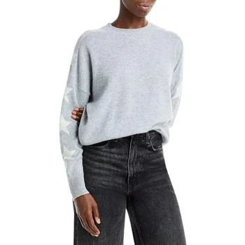 推荐Aqua Womens Cashmere Pattern Crewneck Sweater商品