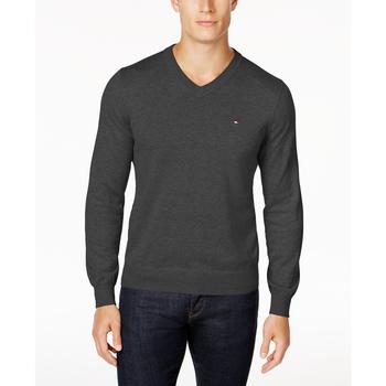 Tommy Hilfiger | Men's Signature Solid V-Neck Sweater, Created for Macy's商品图片,6.9折