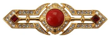 Dolce & Gabbana | Gold Tone Brass Crystal Embellished Pin Brooch,商家SEYMAYKA,价格¥1079