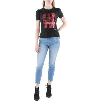 推荐DKNY Womens Graphic Ruched T-Shirt商品