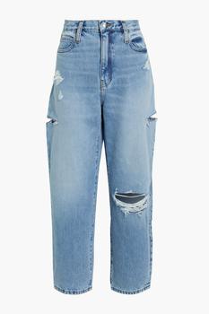推荐Le Ultra High Rise Barrel distressed high-rise straight-leg jeans商品