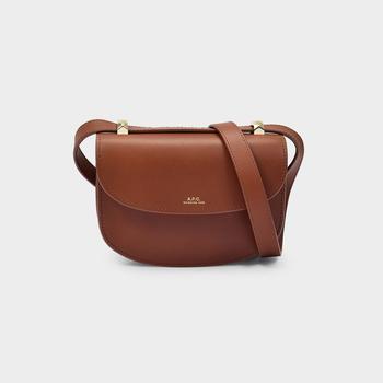 A.P.C. | Mini Geneve On Strap Bags in Brown Smooth Leather商品图片,额外6折, 额外六折