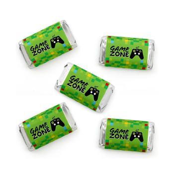 商品Game Zone - Mini Candy Bar Wrapper Stickers - Pixel Video Game Party or Birthday Party Small Favors - 40 Count图片