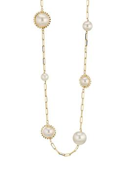 ROSANTICA, ROSANTICA | Satelliti Goldtone, Faux Pearl, & Crystal Paper-Clip-Chain Necklace商品图片 4.3折