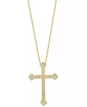 Effy | EFFY® Diamond Cross 18" Pendant Necklace (1/5 ct. t.w.) in 14k Gold,商家Macy's,价格¥10276