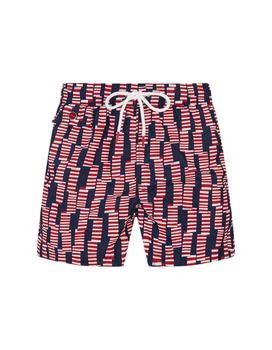 Swim Shorts With Red Windsock Pattern