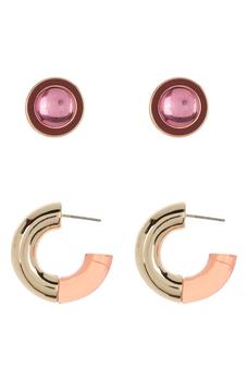 Nordstrom, Nordstrom | Set of 2 Enamel Stud & Hoop Earrings商品图片 