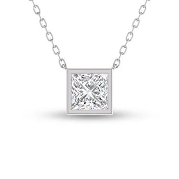 Lab Grown Diamonds | Lab Grown 3/4 CTW Princess Cut Bezel Set Diamond Solitaire Pendant in 14K White Gold,商家Premium Outlets,价格¥10259