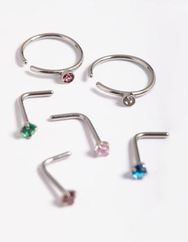 商品Lovisa | Surgical Steel Rainbow Nose Stud Pack,商家Premium Outlets,价格¥92图片