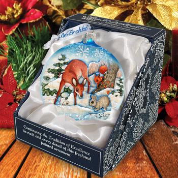 推荐Designocracy Forest Fends Ball Glass Ornament Holiday Splendor Debrekht商品