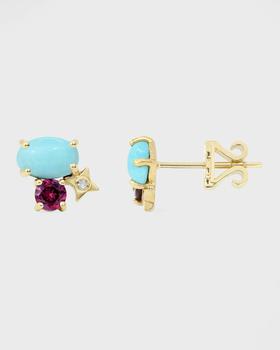 商品Stevie Wren | 14k Gold Diamond Star and Turquoise Single Stud Earring,商家Neiman Marcus,价格¥2714图片