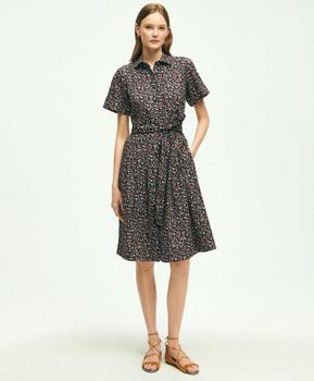 Brooks Brothers | Cotton Floral Print Shirt Dress商品图片,