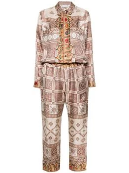 Pierre-louis Mascia | PIERRE-LOUIS MASCIA - Printed Silk Long Jumpsuit,商家Tessabit HK,价格¥5486