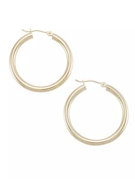 Saks Fifth Avenue Collection | 14K Yellow Gold Hoop Earrings/3MM x 40MM,商家Saks Fifth Avenue,价格¥4859