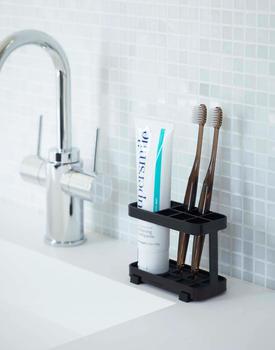 商品Yamazaki Home Tower Toothbrush and Slotted Soap Tray - Steel图片