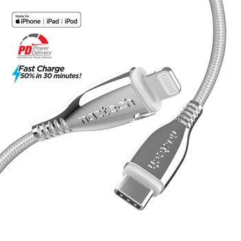 Naztech Titanium USB-C to Lightning Braided Cable 6ft