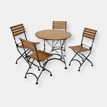 Sunnydaze Decor | European Chestnut Wood Folding Bistro Table and Chairs Set,商家Verishop,价格¥5396
