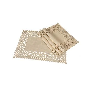 Xia Home Fashions | Vine Embroidered Cutwork Placemats, 14" x 20", Set of 4,商家Macy's,价格¥469