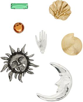 商品Song for the Mute | Silver & Gold Rising Sun Pin Set,商家SSENSE,价格¥2082图片