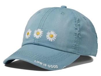 Life is Good | Three Painted Daisies Sunwashed Chill™ Cap 