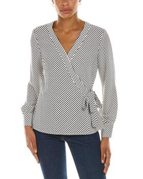 Vince Camuto经典款, Vince Camuto | Vince Camuto Side Tie Diag Stripe Wrap Top商品图片 5折