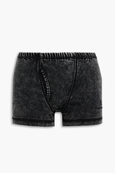 alexander wang短裤, Alexander Wang | Paneled acid-wash denim shorts商品图片 4折