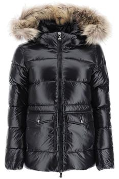 推荐Pyrenex 'authentic shiny fur' hooded down jacket商品