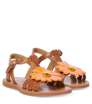 Pom d'Api | Plagette Big Flo皮革凉鞋,商家MyTheresa CN,价格¥758