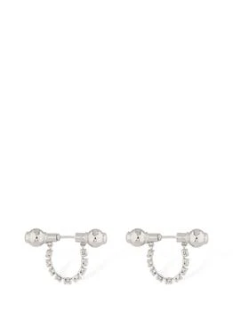 PANCONESI | Crystal Barbell Stud Earrings,商家LUISAVIAROMA,价格¥2880