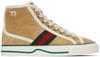 Gucci | Beige Suede 'Gucci Tennis 1977' High-Top Sneakers 