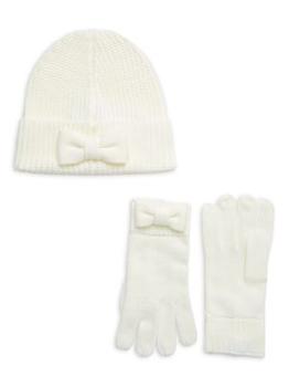 Kate Spade | 2-Piece Bow Beanie & Gloves Set商品图片,4折, 满$150享7.5折, 满折