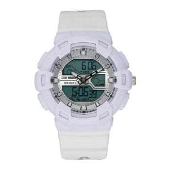 商品Women's White Plastic Strap Digital Watch, 50mm图片