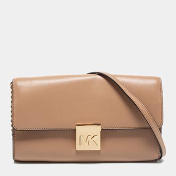 推荐MICHAEL Michael Kors Beige Leather Mindy Crossbody Bag商品