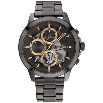 tommy hilfiger手表是什么牌子, Tommy Hilfiger | Men's Gunmetal-Tone Bracelet Watch 44mm商品图片 8折×额外8.5折, 额外八五折
