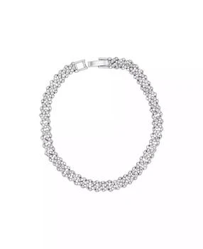 ADORNIA | Silver 8mm Crystal Curb Chain Bracelet,商家Macy's,价格¥178