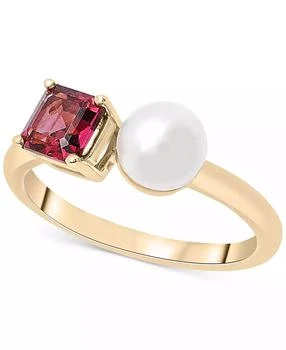 Audrey by Aurate | Cultured Freshwater Pearl (5mm) & Rhodolite (5/8 ct. t.w.) Two Stone Ring in Gold Vermeil,  (Also in Lab-Grown Emerald, Lab-Grown Sapphire & Lab-Grown White Sapphire), Exclusively at Macy's,商家Macy's,价格¥599