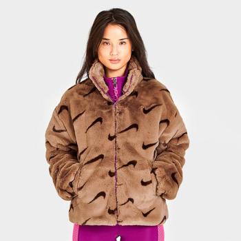 推荐Womens Nike Sportswear Plush Fur All-over Print Jacket商品