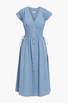 IRIS & INK, IRIS & INK | Jacqueline shirred woven midi dress商品图片 5.4折