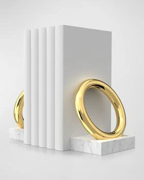 Marble Ring Bookends, Set of 2