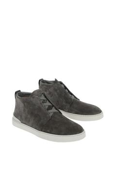 更多zegna鞋, Zegna | Ermenegildo Zegna Men's  Brown Other Materials Hi Top Sneakers商品图片 8.9折