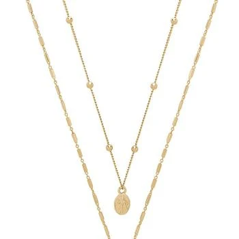 Ettika Jewelry | Simple Statement 18k Gold Plated Coin Layered Necklace ONE SIZE ONLY,商家Verishop,价格¥218