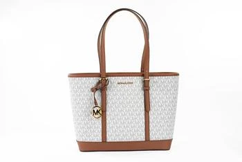 Michael Kors | Michael Kors Jet Set Travel Small ivory PVC Shoulder Tote Handbag Bag Women's Purse 5.9折